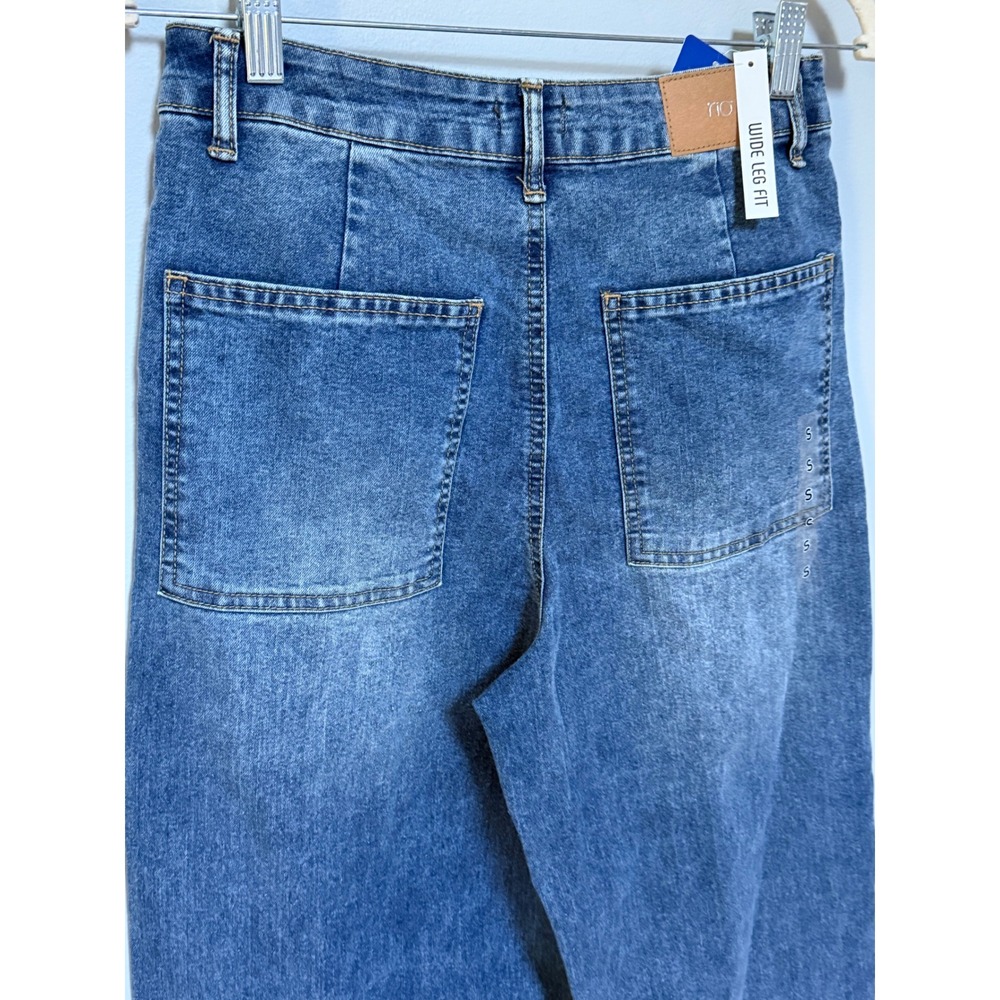 RIO Wide Leg Jeans Women's Size S Blue Denim High Rise Trousers Pants NWT - Picture 5 of 9